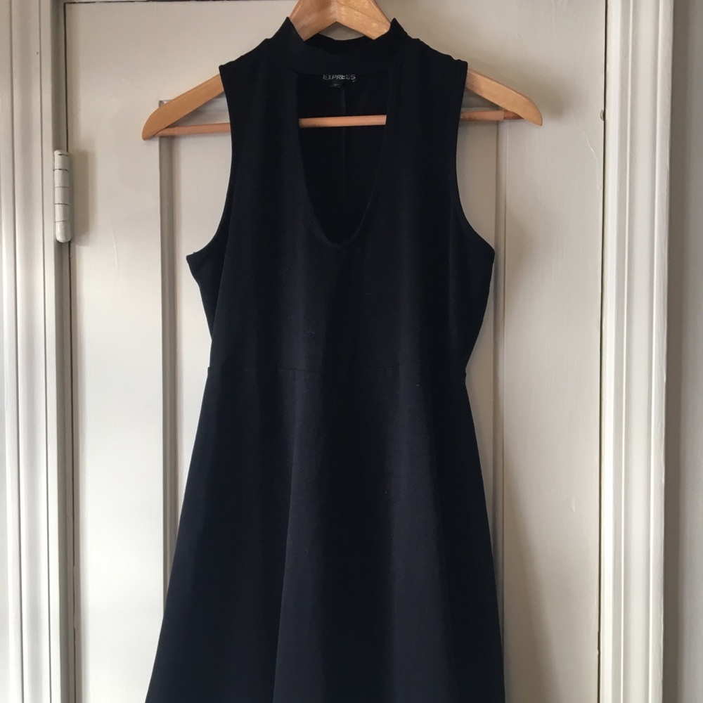 Express Black Mini Dress w/ Keyhole Neck